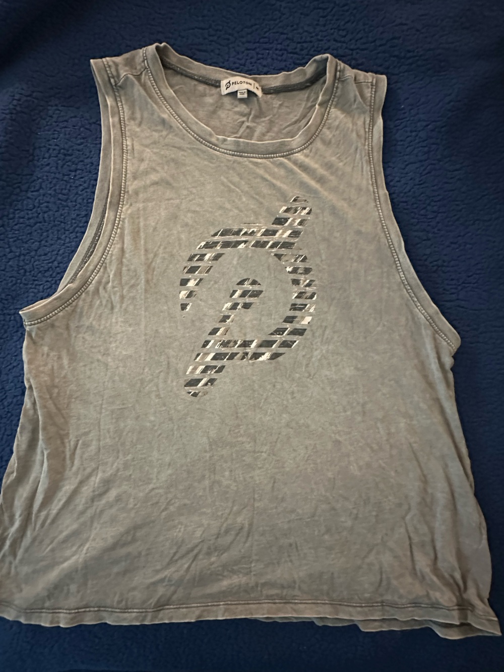Peloton Grey Crewneck Tank Top with Logo Tag